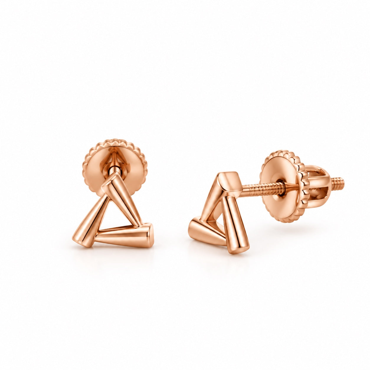 RoseGold Triangle Studs